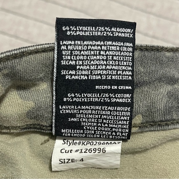 KUT From The Kloth  Green Camo Connie High Rise Ankle Skinny Jeans Size 4 - Picture 4 of 9